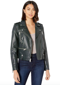 Levi's Women's Faux Leather Contemporary Asymmetrical Motorcycle Jacket (Petrol Green Croc)