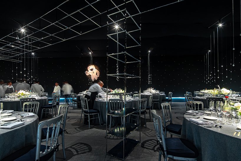 chain + siman designs 'gravity' restaurant based on the visual minimalism of alfonso cuaron designboom