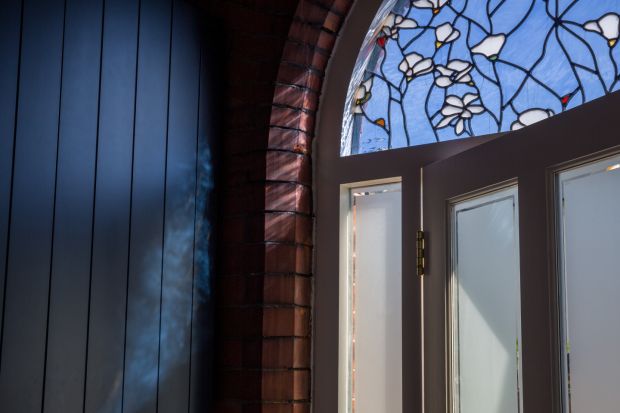 Frontdoor details at the Skerries house renovated by de Siún Architects. Photograph: Ste Murray