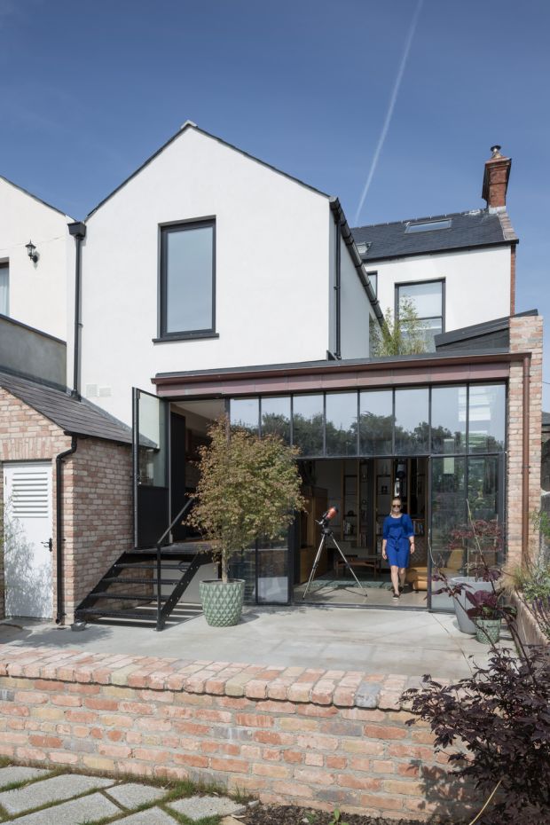 Florian Leavy of de Siún Architects at the Skerries house. Photograph: Ste Murray