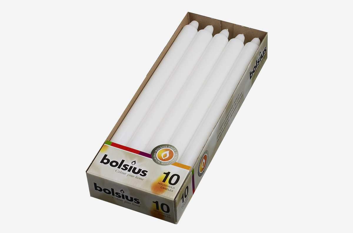 A box of white candlesticks.