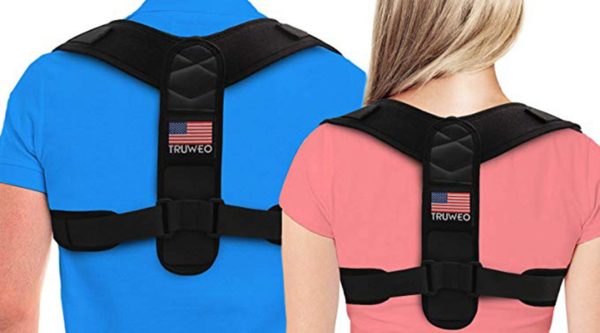 truweo posture corrector black neoprene on man and woman