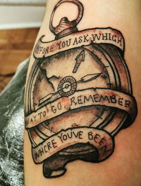 Broken Compass Tattoo