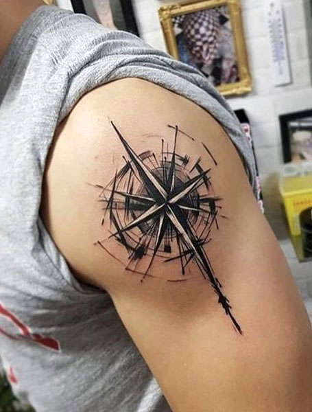 Shoulder Compass Tattoo