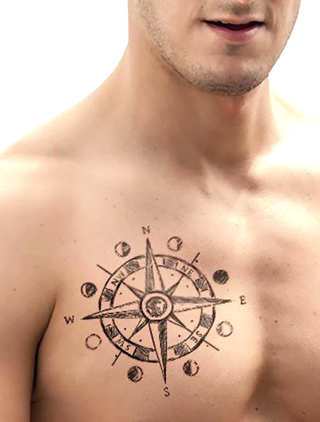 Chest Compass Tattoo