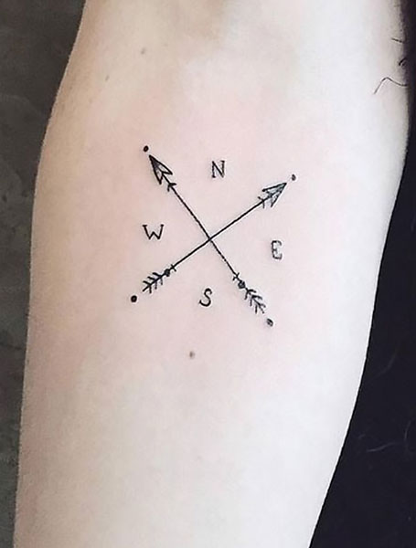 Simple Compass Tattoo