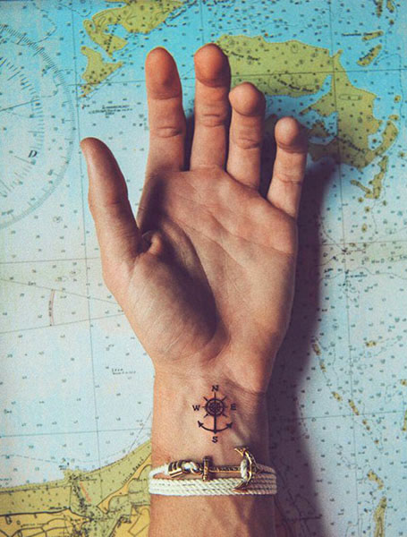 Small Compass Tattoo