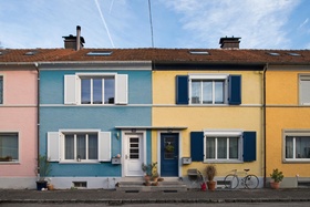 Coloured house facades