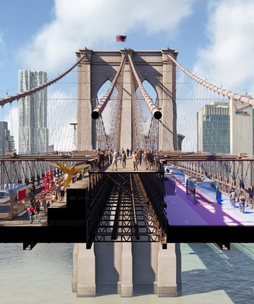 bjarke ingels group among finalists of van alen's 'reimagining brooklyn bridge' competition