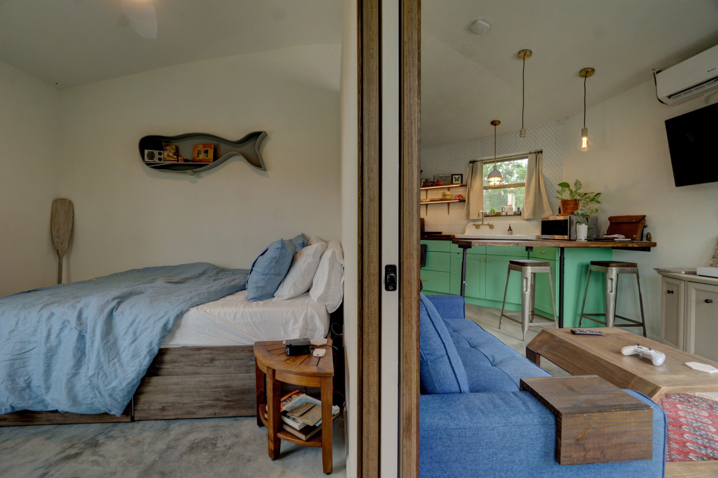  The bedroom in the Octagon house. 