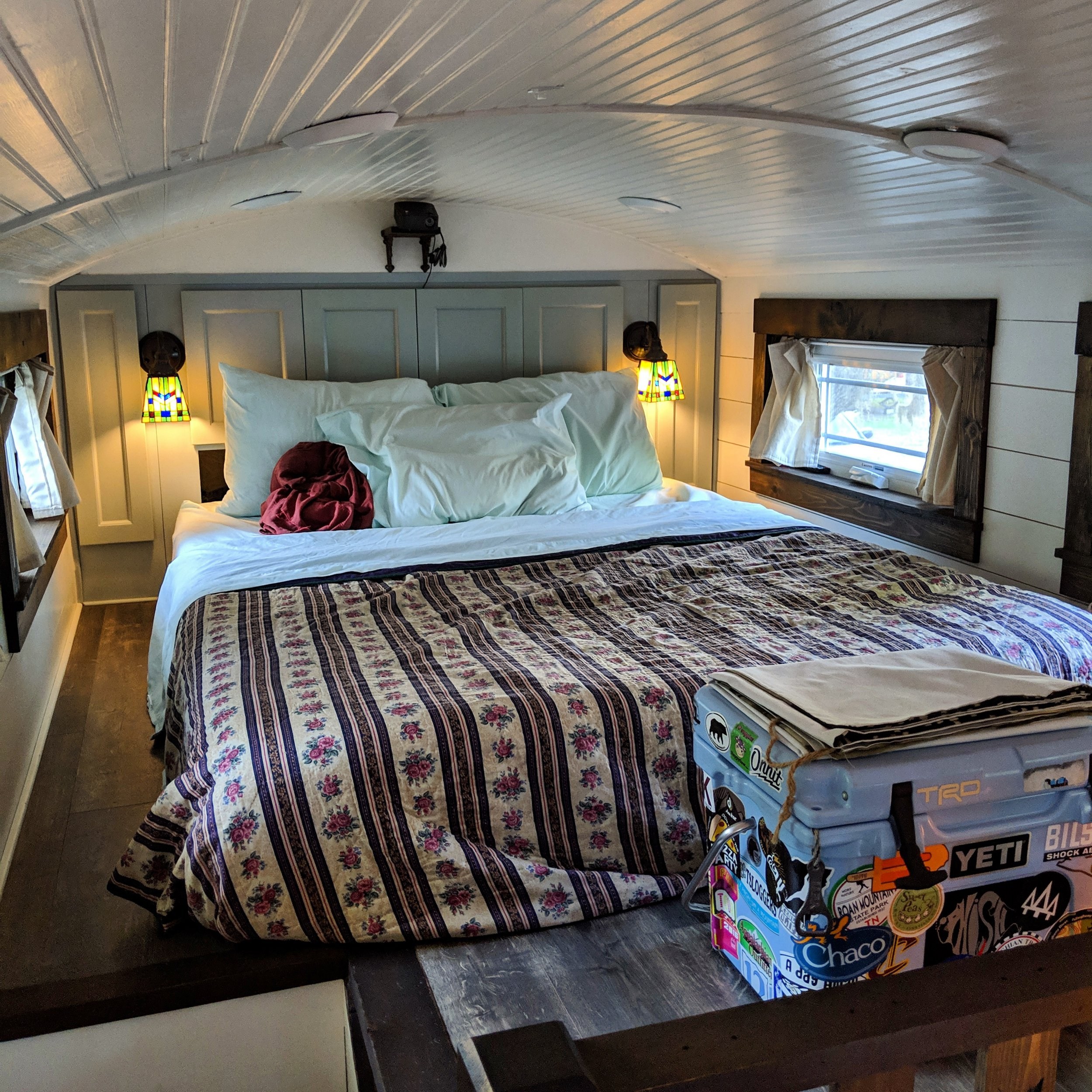 The bedroom in Tiffany tiny home