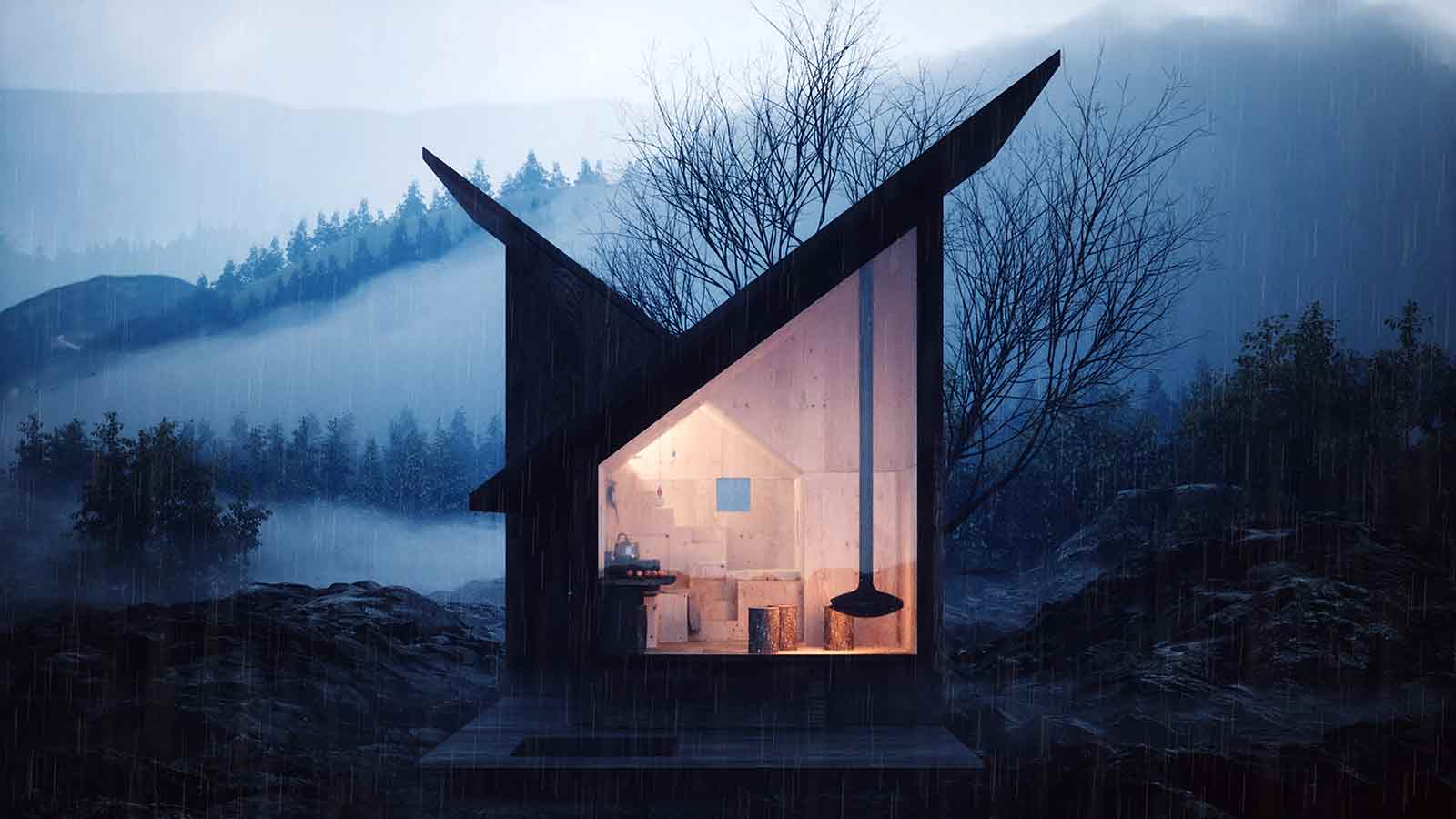 Plywood Mountain Refuge is a minimalist hut that can expand