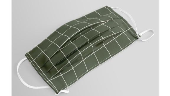 Small Grid Pattern - Deep Green Face Mask