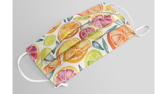 Sliced Citrus Watercolor Face Mask 