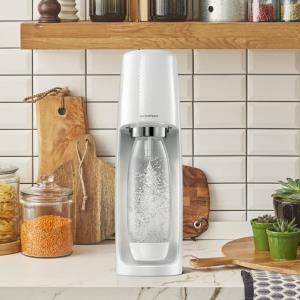 a blender sitting on a kitchen counter: SodaStream