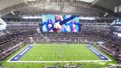 a stadium full of people with AT&T Stadium in the background: One of the NFL's most popular franchises, the Dallas Cowboys, have announced a controversial plan to play with fans in the stands. Owner Jerry Jones says he believes it's worth the risk. NBC's Morgan Chesky reports for TODAY from AT&T Stadium in Arlington, Texas.
