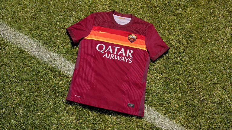 Roma's home kit pays tribute to the club's 1980 Italian Cup win