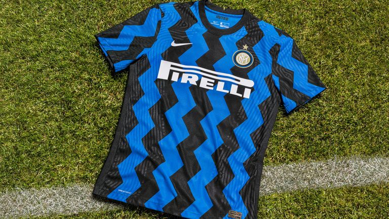 Inter's home kit by Nike rearranges traditional stripes in zigzags