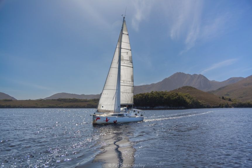 French yacht L'Envol at Port Davey in Tasmania.