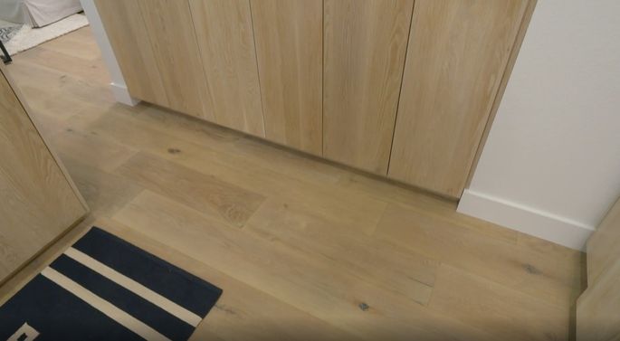 These cabinets match the wood floors perfectly!