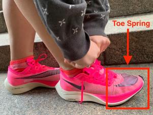 The upward curve at the front of modern-day sneakers is called the toe spring. Aylin Woodward/Business Insider