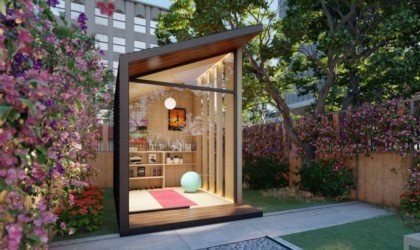 Autonomous Zen Work Pod Outside Office