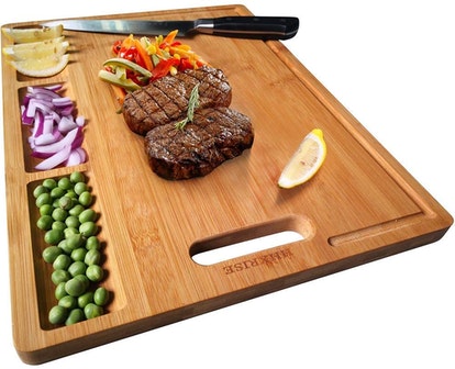 HHXRISE Large Organic Bamboo Cutting Board