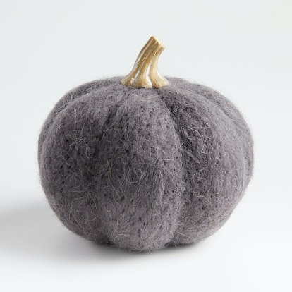 Large Dark Grey Felt Pumpkin