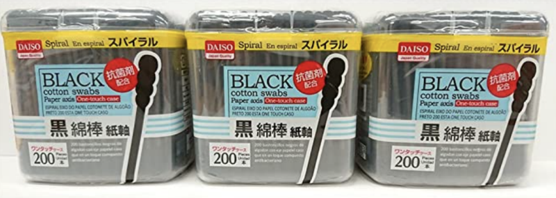 Spiral Black Cotton Swabs. PHOTO: Amazon