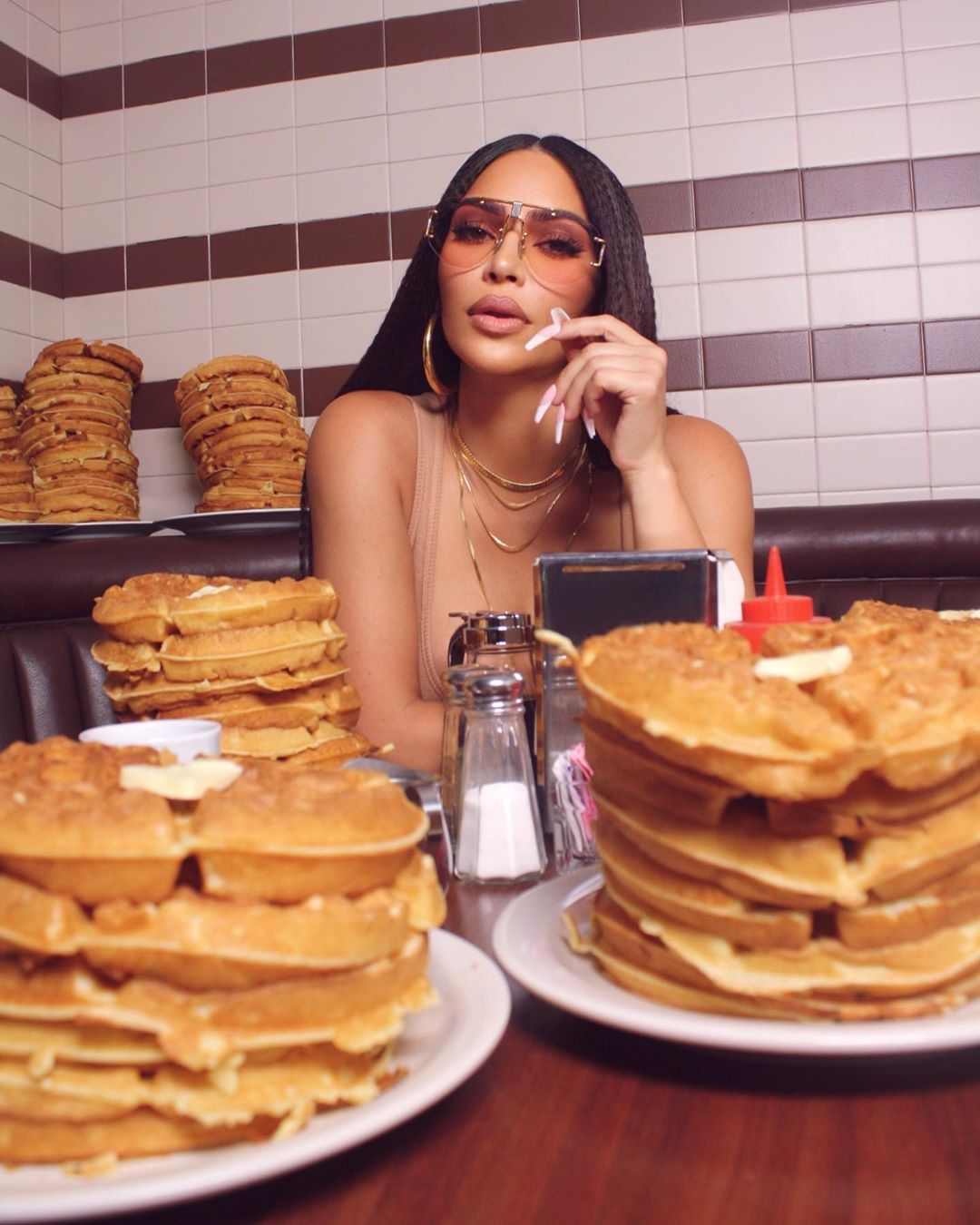 Fans slammed the reality star for using so many waffles and 'wasting' them