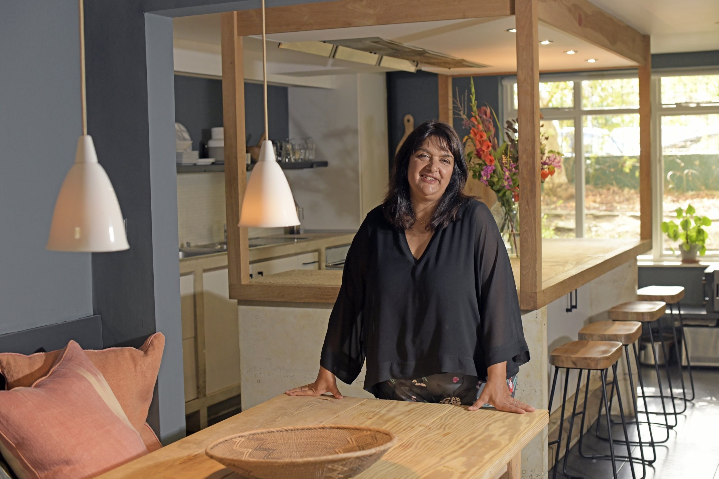 Sarita Sharma in her house in Surbiton, Surrey