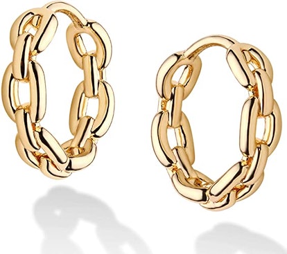 Mevecco 14K Gold Plated Huggie Earrings